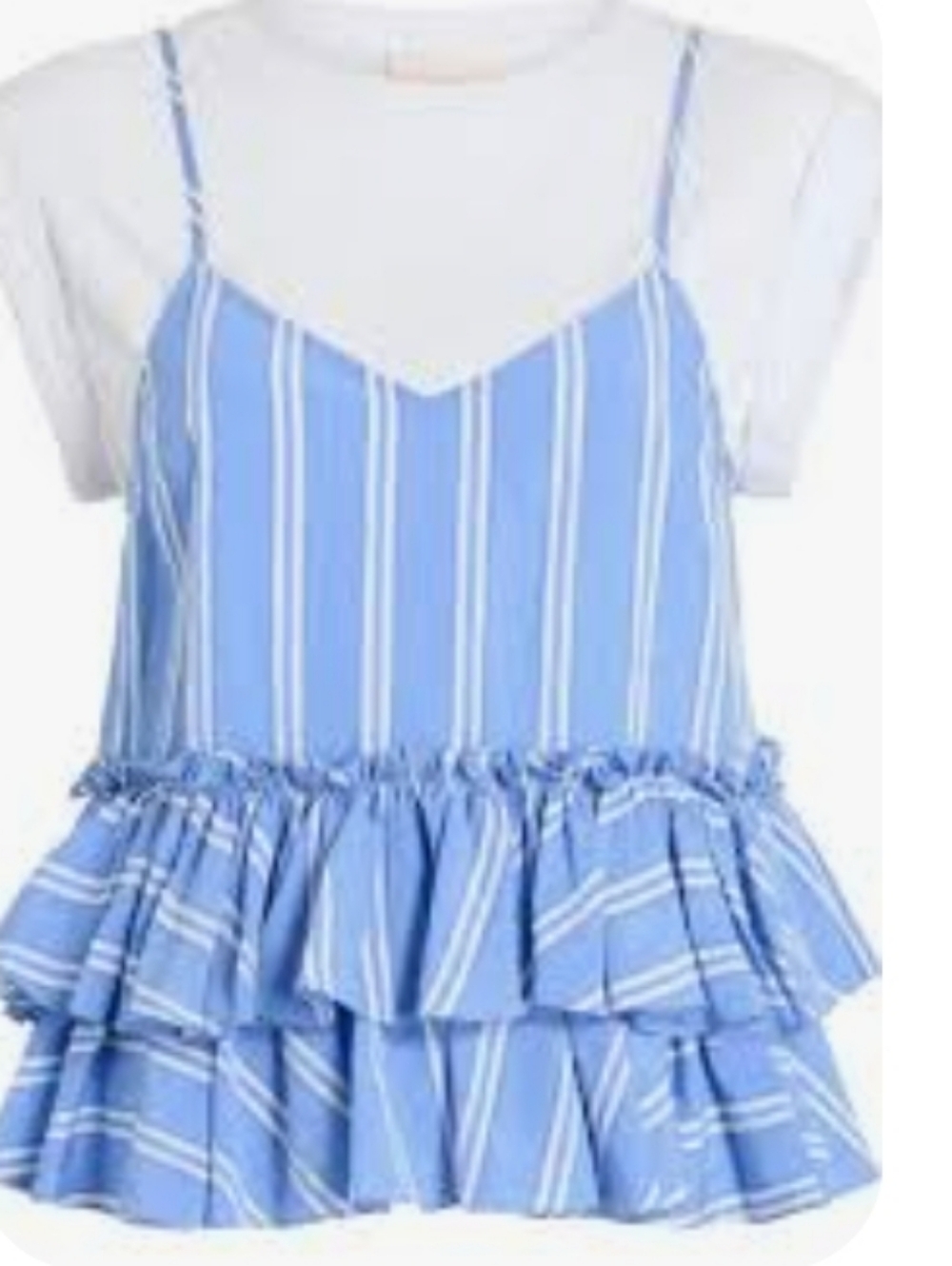 Sinq a sept samantha seersuker layered look top